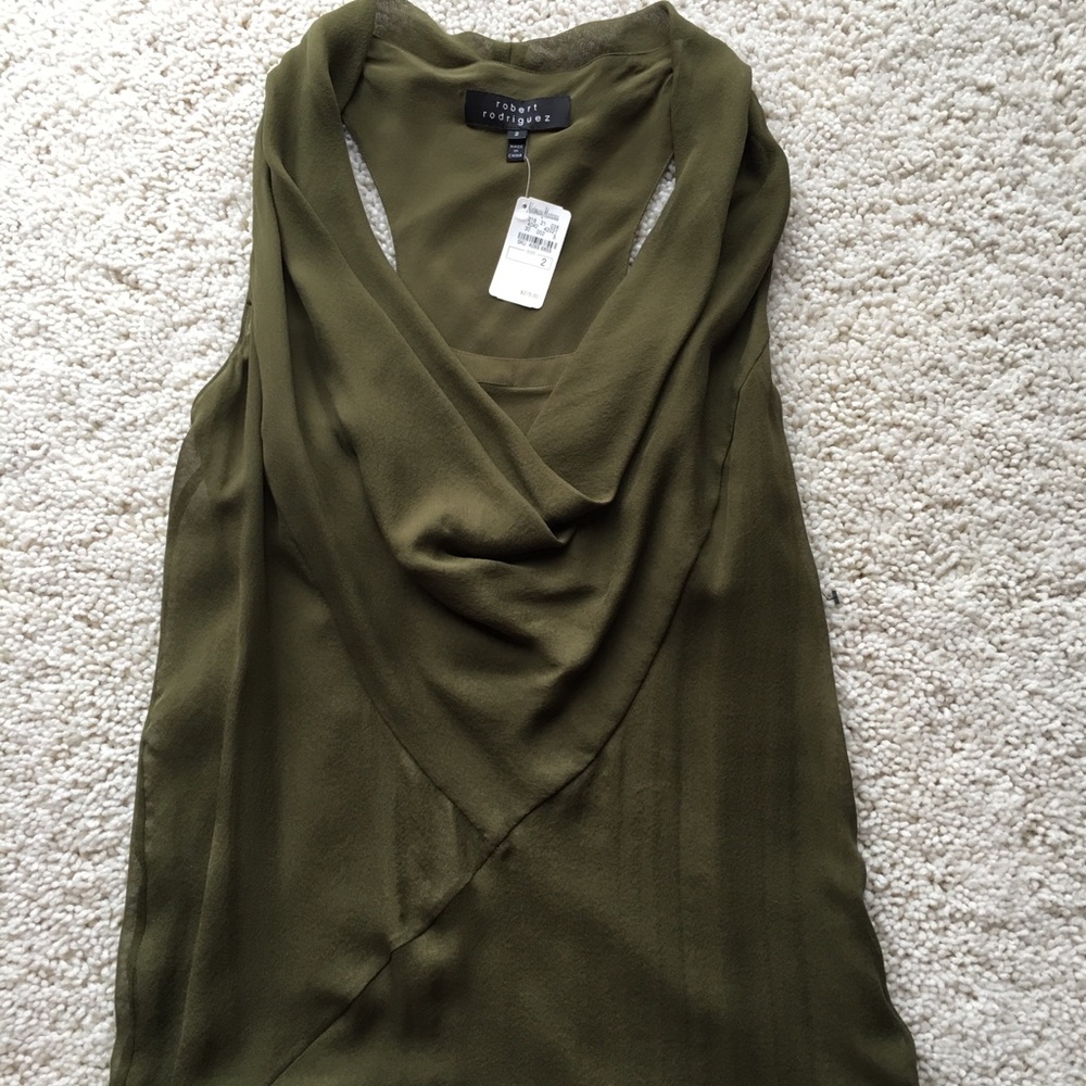 Robert Rodriguez Blouse.   Size 2.   Army Green